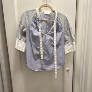 Chloe Striped Blue and White Women's Top